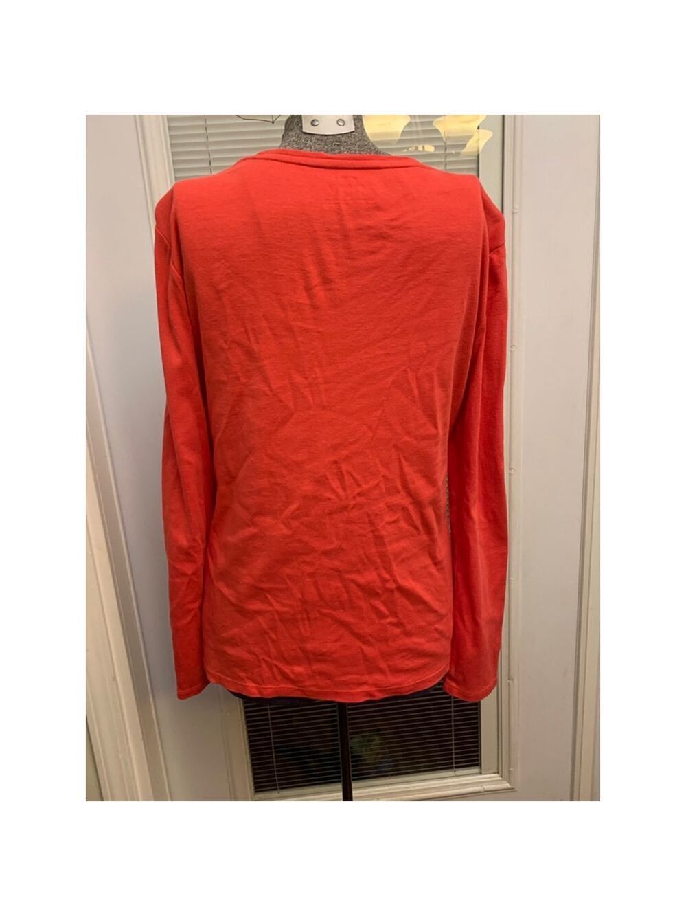 Women's Talbots Long Sleeve Tee M Coral - Picture 3 of 8